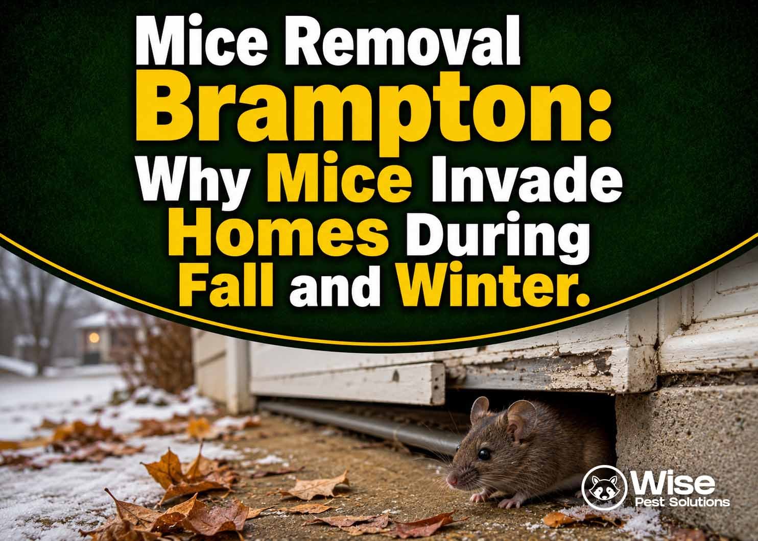 Mice Removal Brampton Why Mice Invade Homes During Fall and Winter